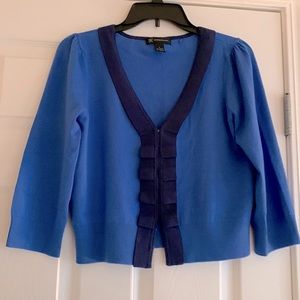 INC crop sweater blue with navy blue trim. Excellent condition, cute as can be.